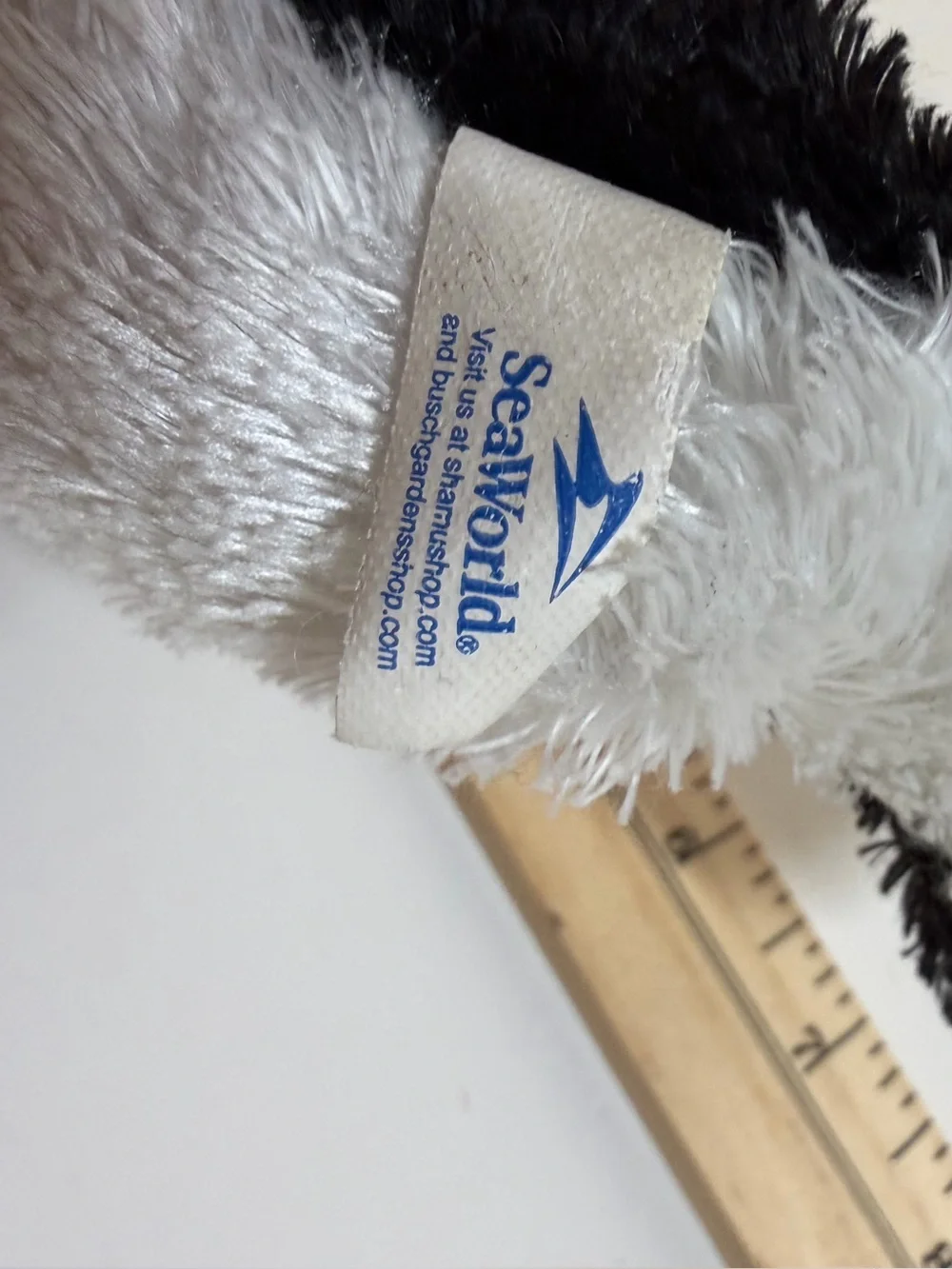SeaWorld Plush Orca - Black & White and grey plush stingray
